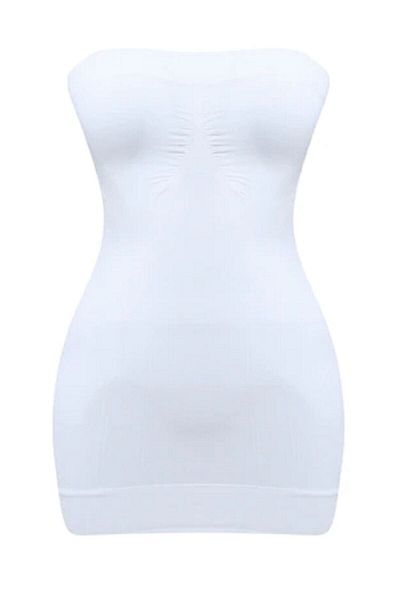 Emay Tricou alb fără bretele pentru femei 5005