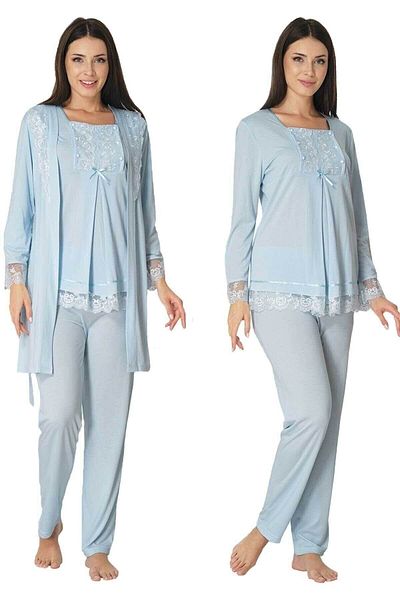 effort Set de pijamale de maternitate pentru femei Ffort Blue Dressing