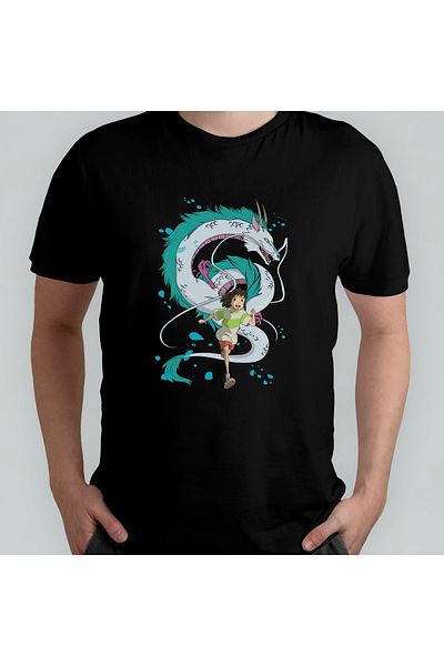 Pixxa Spirited Away Studio Ghibli - T-shirt από 100% βαμβακερό λαιμόκοψη