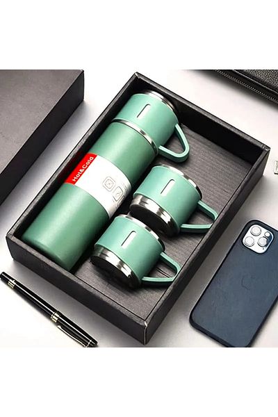 Protonust Stainless Steel Double Layer 500 Ml 3 Cup Set Thermos Hot Cold Thermos