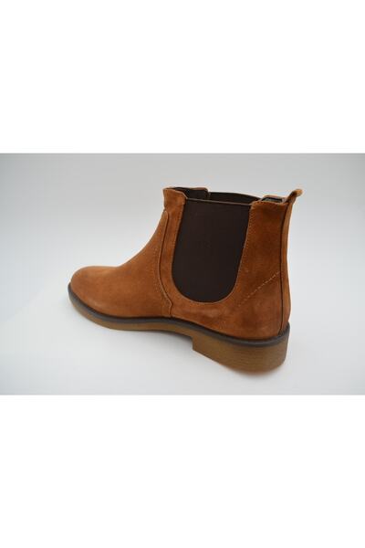 KunduraHane Bağcıksız Süet Lastikli Bot Chelsea Bot Taba Klasik Erkek Chester Bot