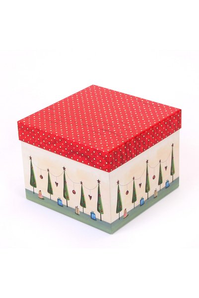 DECOBOX Yılbaşı Hediye Kutusu (25X25X20CM.)