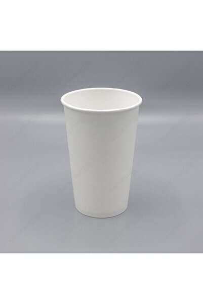 14Süs 16 Oz Beyaz Karton Bardak 100 Lü Kapaklı