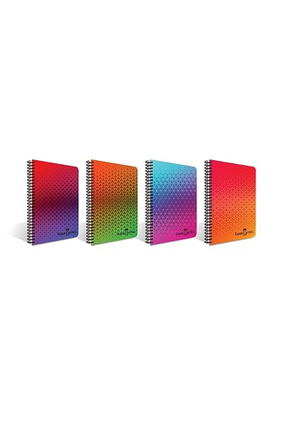 Faber Castell A4 Spiral Smoothie PP Cover 80 Sheets Unlined Notebook Set of 4