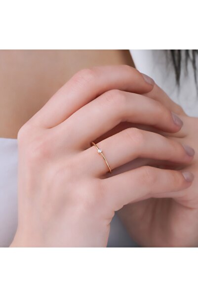 Kadın Pırlanta Altın Yüzük 0.03 ct 14 Ayar