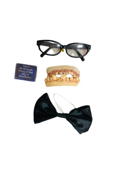 EventPartyStore Cadılar Bayramı Halloween Gözlük-papyon-takma Silikon Diş Seti