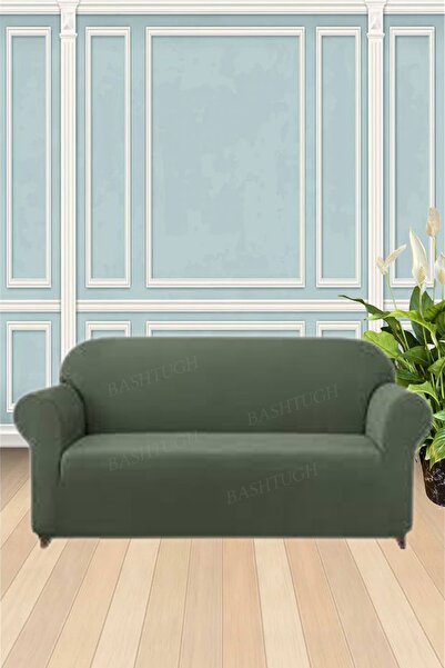 BASHTUGH TİCARET غطاء أريكة Bashtugh لثلاثة أشخاص بنمط مربع، مرن، ليكرا، مرن،...