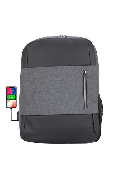 Case Club Reflective Zipper USB Device Imported Backpack 14''-15.6'' Inch Laptop Compartment Side Pocket
