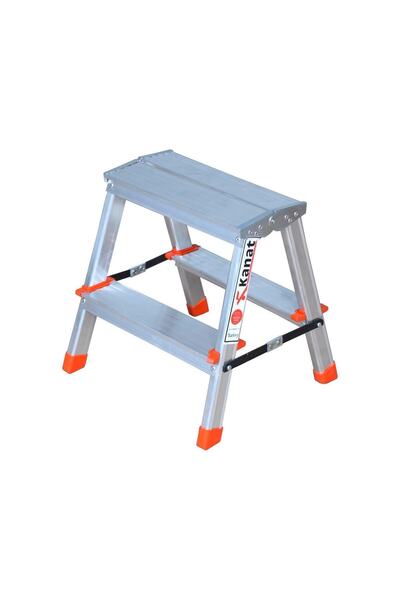 Kanat Alüminyum Çift Çıkışlı Katlanabilir Merdiven 2+2 Basamaklı