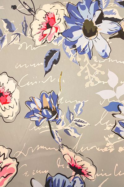 SARDO KUMAŞ Watercolor Flower Pattern Satin Fabric Width 1.50 Cm Double Width
