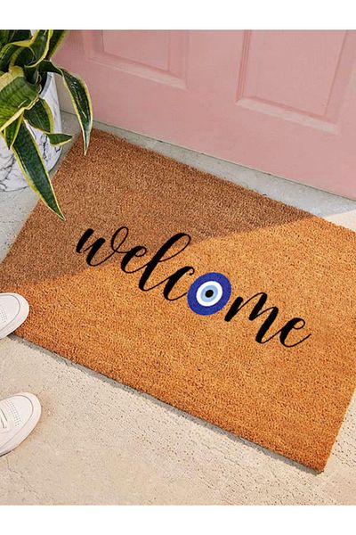 İki Sade Koko Door Mat Hand Painted - Door Mat, Bristle Door Mat