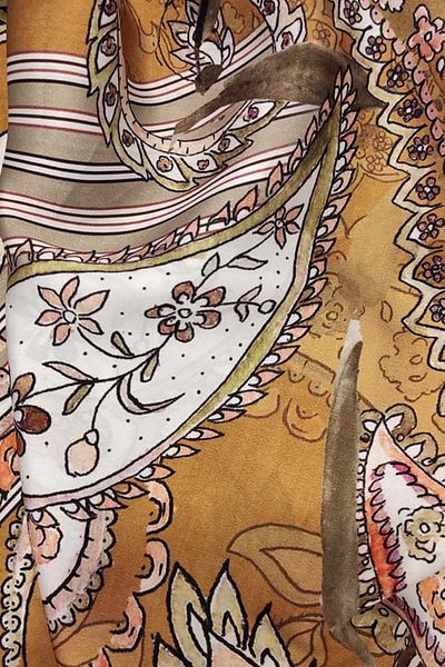 SARDO KUMAŞ Shawl Patterned Satin Fabric Width 1.50 Cm Double Width