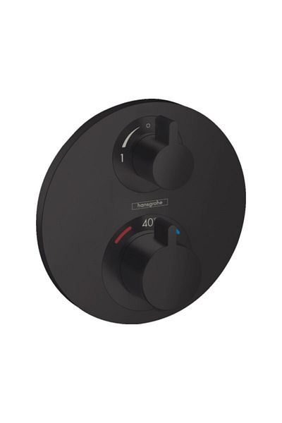 Hansgrohe Ecostat S Thermostat Built-in Mounting Satin Black, 2 Outlets