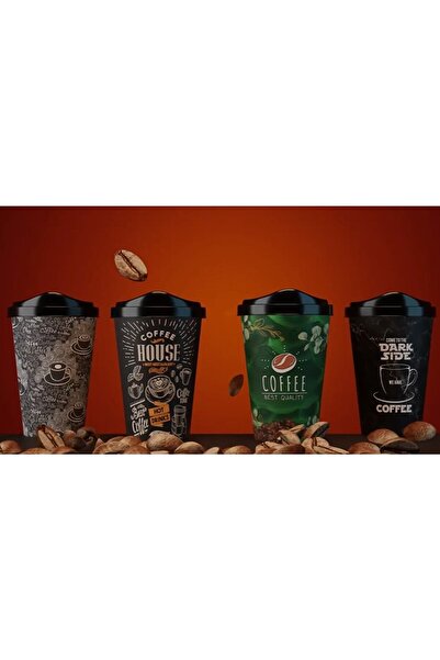 Cagla Homes 4'lü Kahve Bardağı Seti Coffee 400ml Yeniden Kullanılabilir