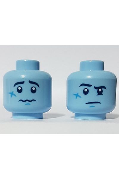 LEGO custom moc minifigure - double faced and concerned male head