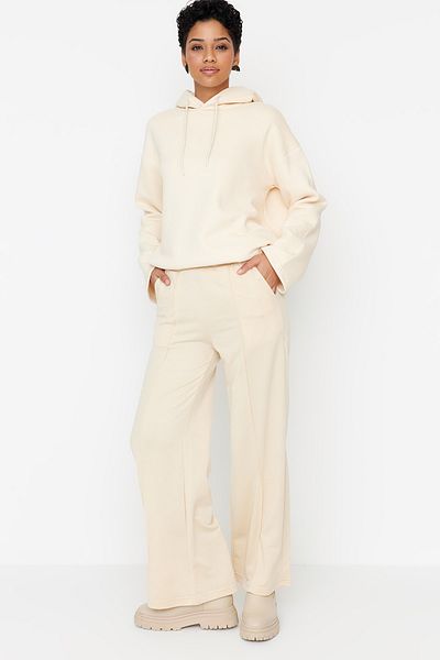 Trendyol Modest Sweatpants - Beige - Wide leg