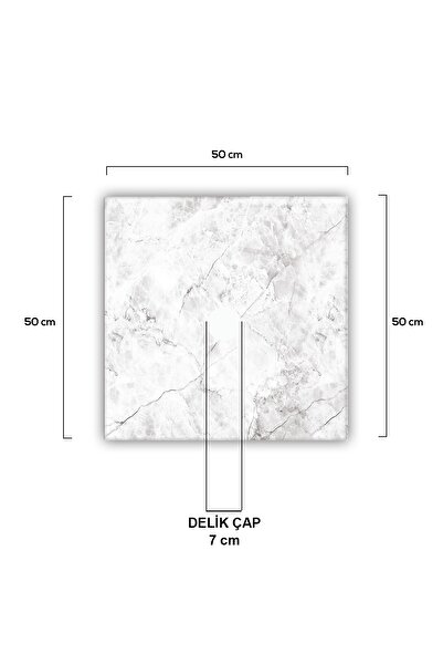 Decorita Cam Avize Göbeği | Taş Görünümlü | 50cm X 50cm