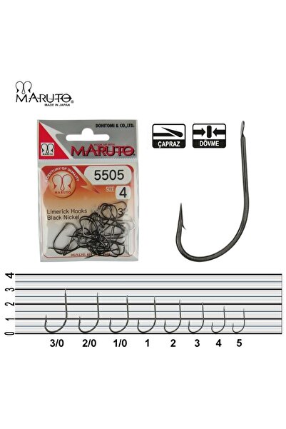 MARUTO 5505 Bn Black Nikel Olta Iğnesi / Siyah Nikel, Kısa Saplı, Çapraz Iğne