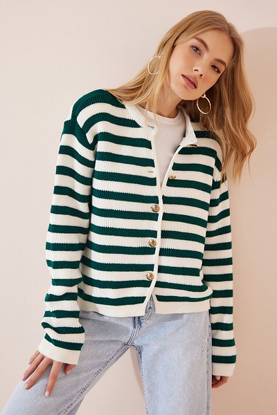 Happiness İstanbul Strickjacke - Ecru - Regular Fit