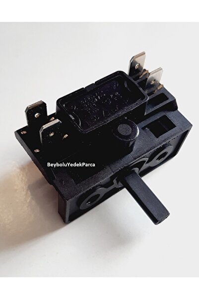 FullYedek Ufo Şalter Siyah Renk Elektrikli Soba Kademe Anahtarı Şartel 2+2