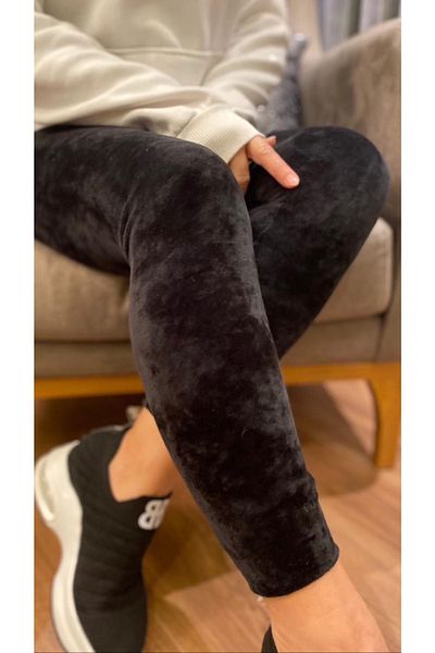esmodafashion Colanți ultra confortabili din catifea neagră