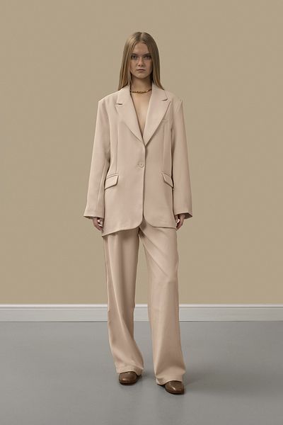 Newmission New Mission Stone Single Button Detailed Cover Pocket Padded Oversize Jacket