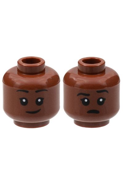 LEGO Original Accessory Custom Moc Minifigure Minifigure Double Face Brown Smiling Child Head