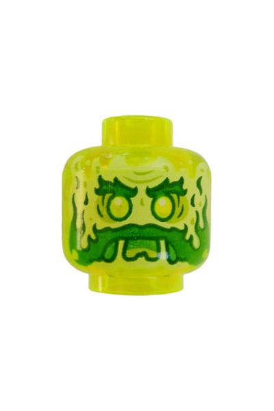LEGO Original Accessory Custom Minifigure Minifigure Head Alien Ghost Ghost Neon Green Bearded Head
