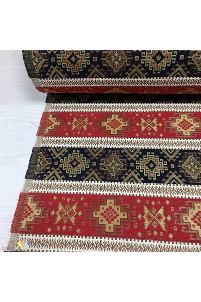 Renk Tekstil Anatolia Etnik Dokuma Kilim Desenli Kumaş