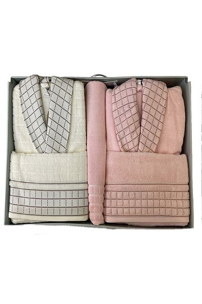 Özdilek Σετ μπουρνούζι Graph Happy Set Pink Cream