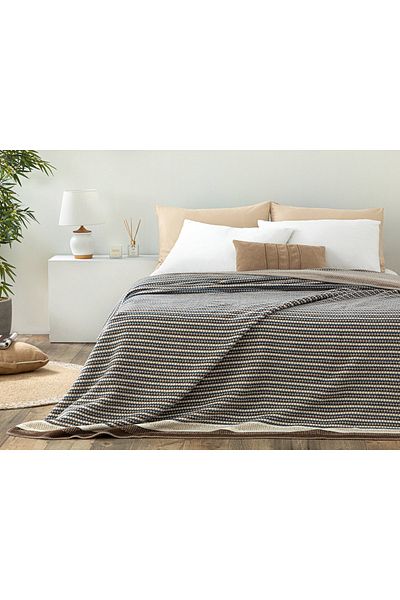 EHM Βαμβακερή κουβέρτα διπλής μπεζ - 200x220 cm