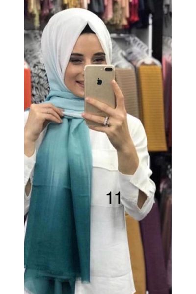 çiğdem eşarp Muslin Polyester Shawl Gradient Model