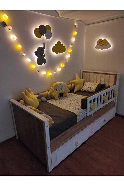 woodengifts Çocuk Odası Dekoratif Işıklı Toplar Ve Pano Gece Lambası Aydınlat...