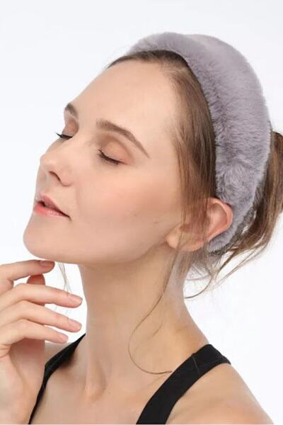 İLKYAZ إكسسوار تاج نسائي سميك من القطيفة الناعمة