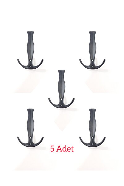 ARON ( 5 Adet ) Lüx Yeniçeri Mat Siyah Portmanto Vestiyer Dolap Ayakkabılık Kapı Havlu Askısı