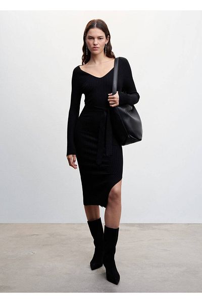 MANGO Woman V-Neck Dress