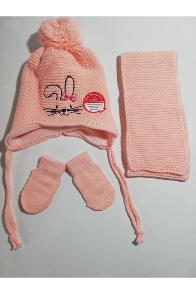 Kitti Baby Girl Scarf Beanie Gloves Triple Set K22150-05-125 0-18 Months
