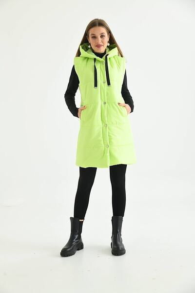 ECRİN MODA Жіночий надувний жилет з капюшоном