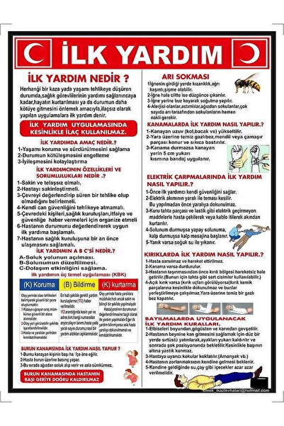 Emek İkaz Levhaları لافتة تحذير/تحذير للإسعافات الأولية مقاس 70 × 100