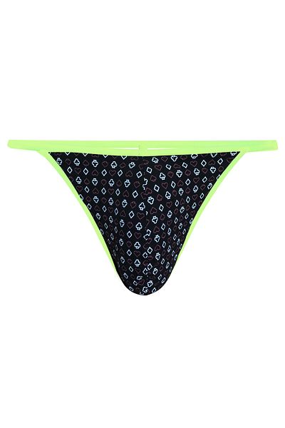 darkzone Neon Elastic Patterned Black Men's Thong