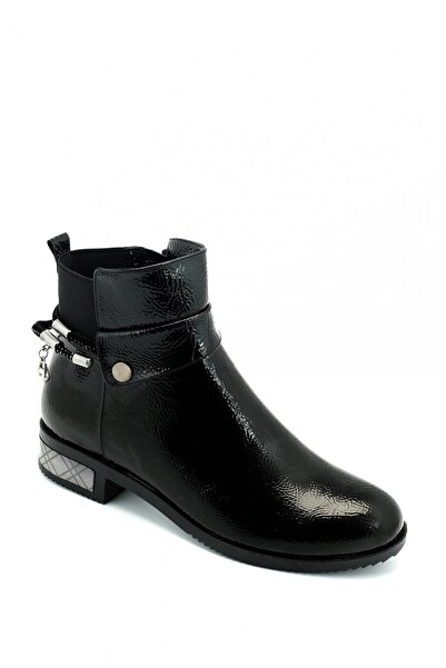 Hayati Arman Kısa Topuklu Bot Kadın - Siyah - Kırışık - Rugan - Ha - Arşiv - Ürünü -