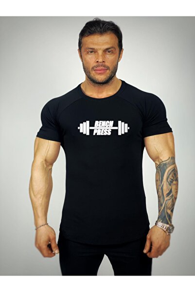 Black İstanbul Majica za fitnes sa štampanim motivom bench pressa