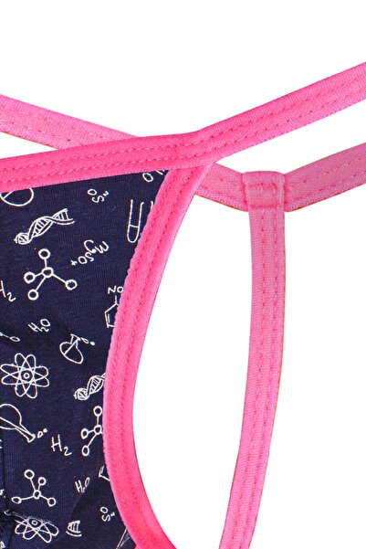 darkzone Neon Elastic Patterned Navy Blue Men's Thong