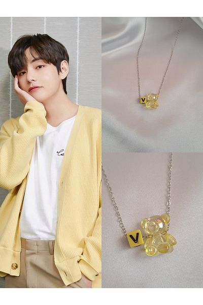 SOUL BY A&B Bts Taehyung Necklace Winter Bear Yellow