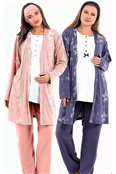 Baha Sabahlıklı Loğusa Pijama Takımı Indigo.yeni Sezon