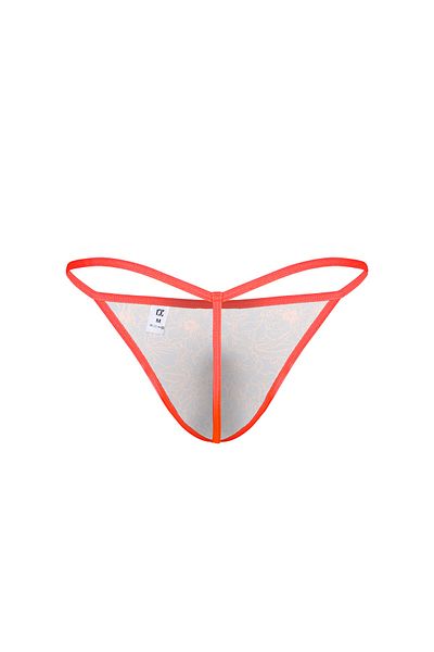 darkzone Neon Elastic Floral Patterned Navy Blue Men's Thong