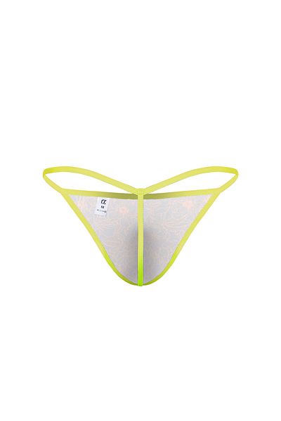 darkzone Neon Elastic Floral Patterned Navy Blue Men's Thong
