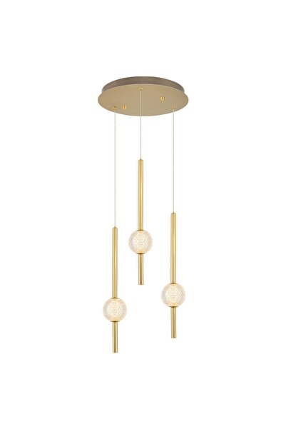 Özcan Aydınlatma 4133-3a-03 Pearl 3'lü Sarkıt Avize Sarı