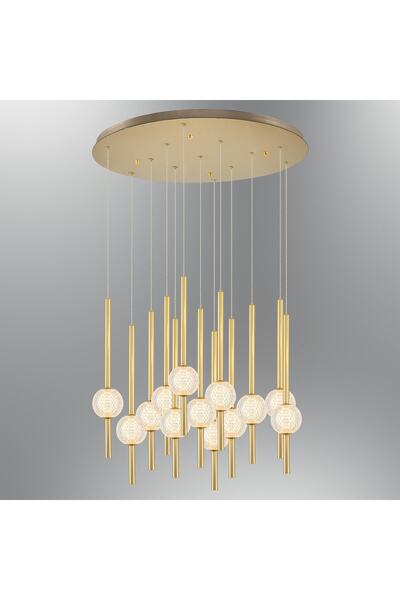 Özcan Aydınlatma 4133-13a-03 Pearl 13'lü Sarkıt Avize Sarı