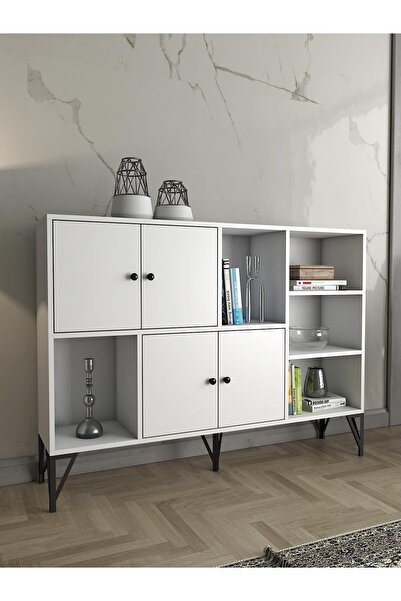 Wood'n Love Rüzgar 140 Cm Metal Ayaklı Konsol - Beyaz / Siyah